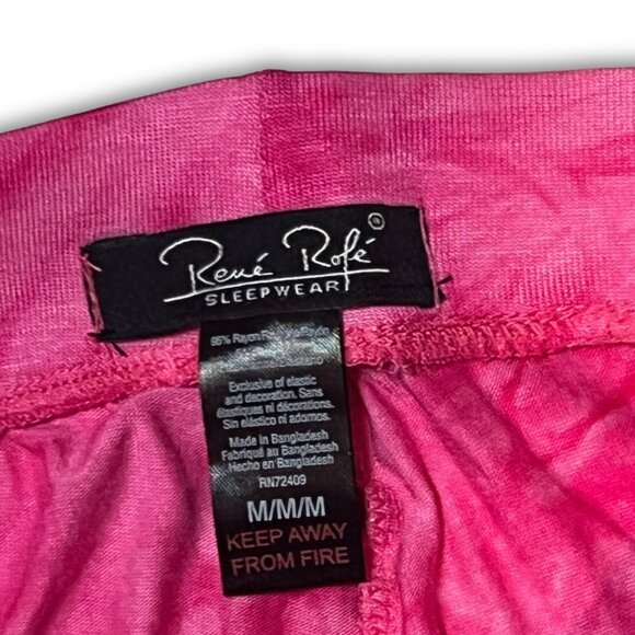 René Rofé Womens Tie-Dye Pink Joggers Sleepwear Medium 95% Rayon Elastic Waistba - Picture 4 of 5